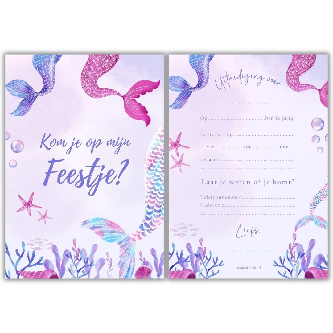 Zeemeermin-uitnodiging-kinderfeest-uitnodiging