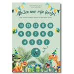Aftelkalender Dino Thema met bijpassende uitnodiging