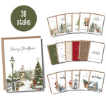 kerstkaarten bundel 30 stuks met enveloppen