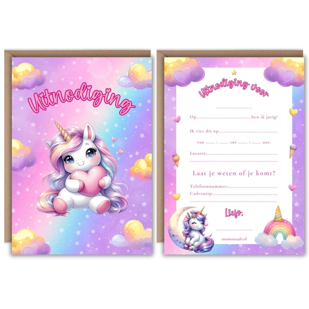 uitnodiging-kinderfeest-uitnodigen-kinderfeestje-unicorn