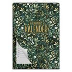 Verjaardagskalender zonder jaartal – ongedateerd en herbruikbaar met elegant Momentuals Midnight Garden design vol kleurrijke bloemen