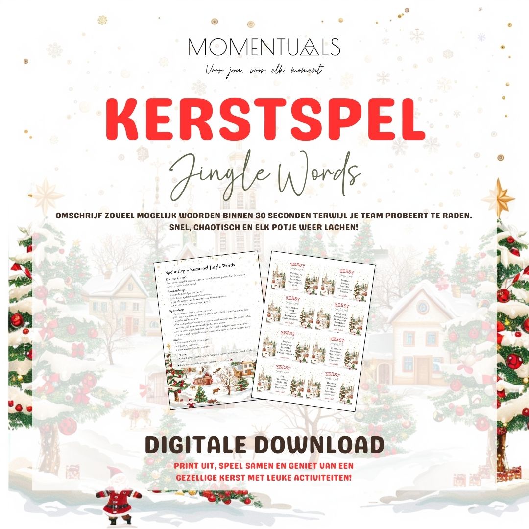 Printbaar kerstspel Jingle Words – kerst 30 seconds spel voor families