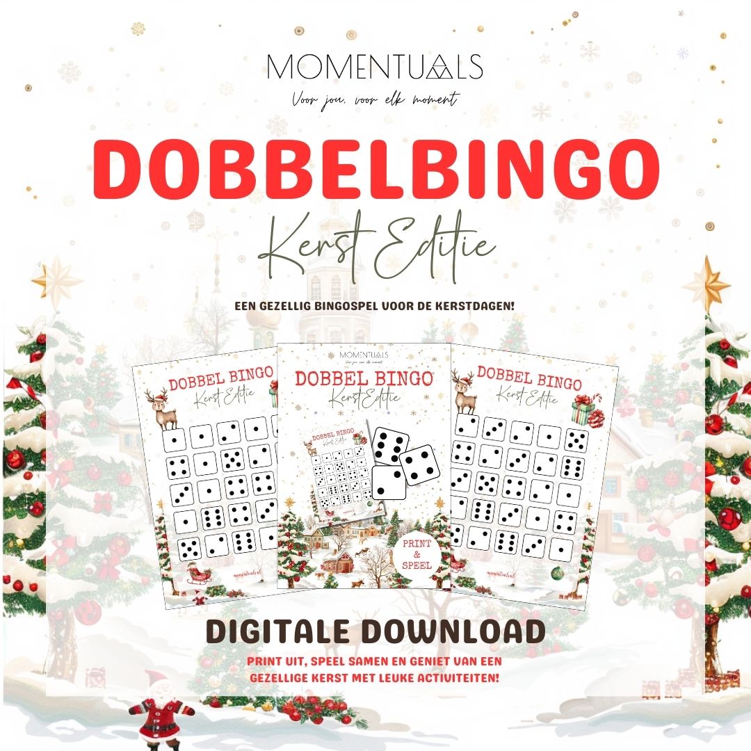 Kerst Dobbel Bingo Printable Spelletje