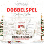 over van het Dobbelspel – Cadeau Editie met kerstillustraties, cadeautjes en winterdorp.