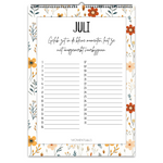 Verjaardagskalender wc zonder jaartal – ongedateerd en herbruikbaar met elegant Spring Floral design vol kleurrijke bloemen