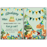 Uitnodiging-Kinderfeest-zelf-maken-diy-canva-dino-groen