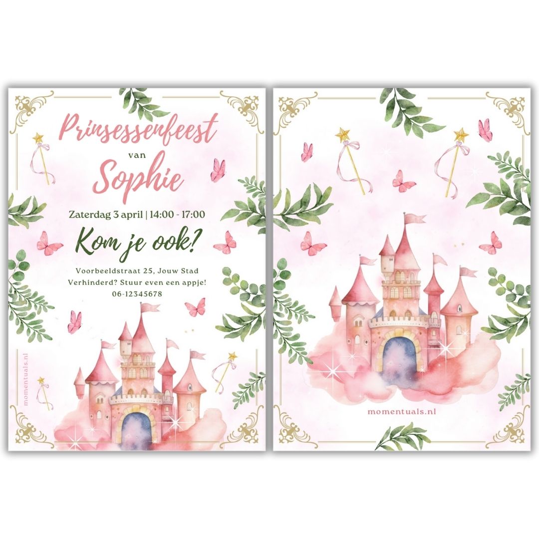 Uitnodiging-Kinderfeestje-zelf-maken-canva-prinses